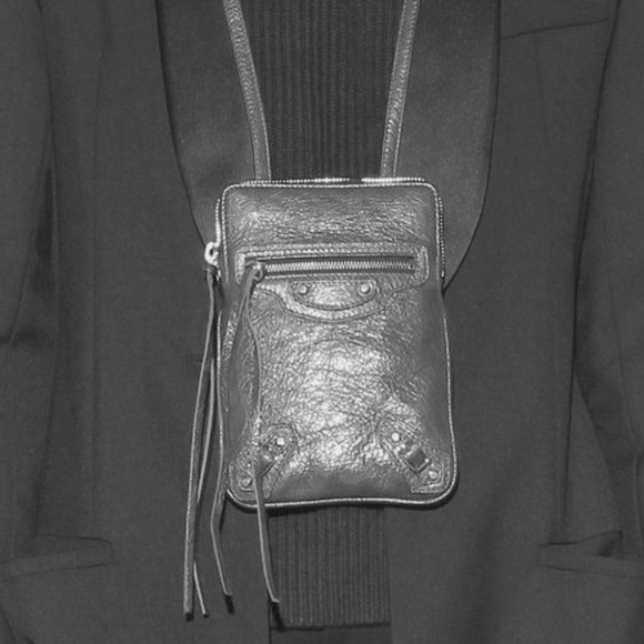 BALENCIAGA Arena Leather Mini Phone Bag Neck Pouch - Picture 4 of 5